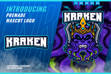 Kraken Devil King - Mascot Esport Logo Template