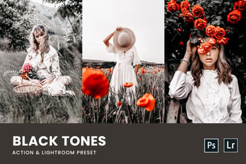 Black Tones Photoshop Action & Lightrom Presets