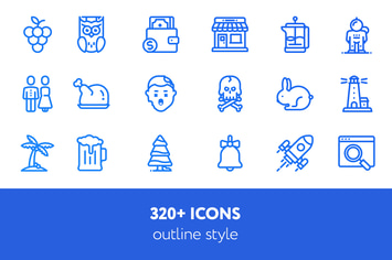 320 + icons outline style