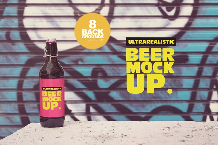 50cl Beer Mockup Background