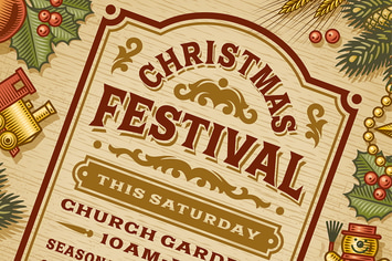Vintage Christmas Festival Poster