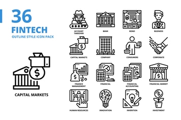 Fintech Outline Style Icon Set
