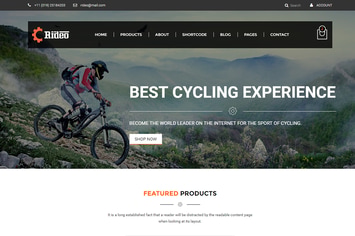 Rideo - Mountain Biking eCommerce Template