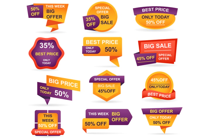 Retail Sale Tags Stickers Best Offer