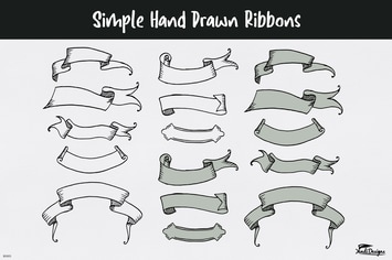 Simple Hand Drawn Ribbons