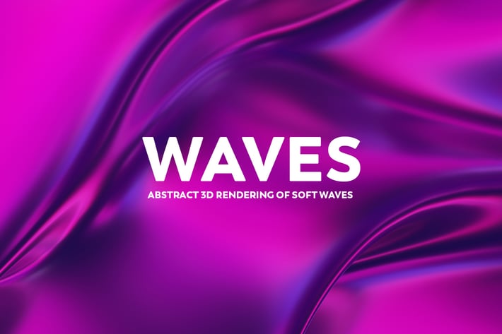 Abstract 3D Rendering of Waves -  Pink And Purple 