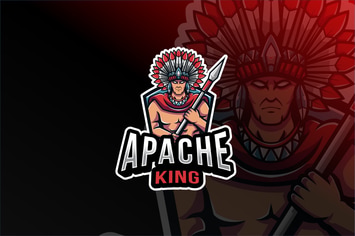 Apache King Esport Logo Template