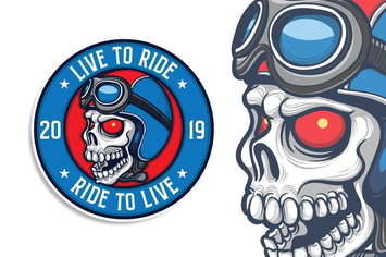 Biker Skull Logo Template