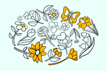 Flower Field Doodles