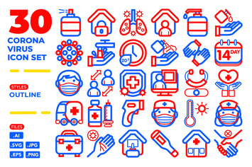 Coronavirus Icon Set (Outline)