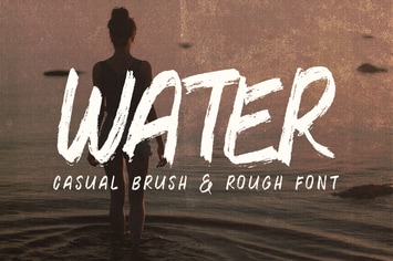 Water Brush Rough Font