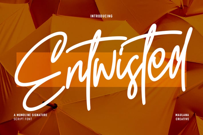 Entwisted Monoline Signature Script Font