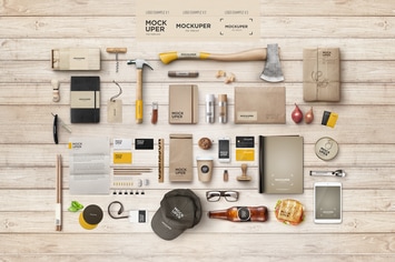 Brutal Wood Branding Mock-Up (PSD)