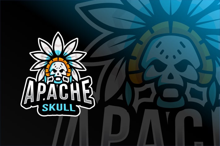 Apache Skull Esport Logo Template