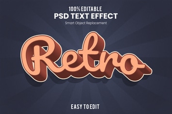 Retro 3D Text Effect Action PSD 
