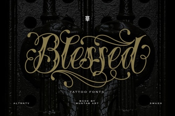 Blessed | Traditional Tattoo Fonts
