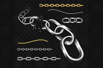 Chains - modern vector realistic isolated clip art