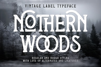 Nothern Woods Vintage Label Font