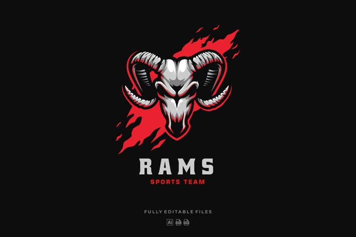 Rams Head Sports and E-sports Style Logo