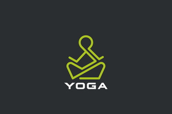 Logo Yoga Sitting Man in Lotus pose