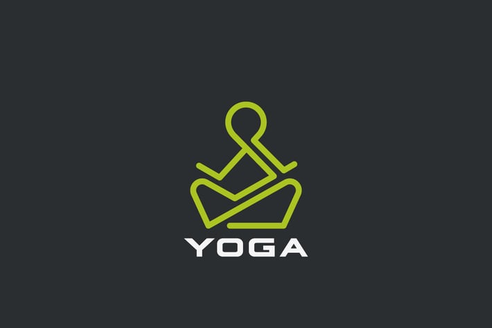 Logo Yoga Sitting Man in Lotus pose