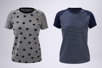 Woman's T-Shirt With Raglan Sleeves Mock-Up