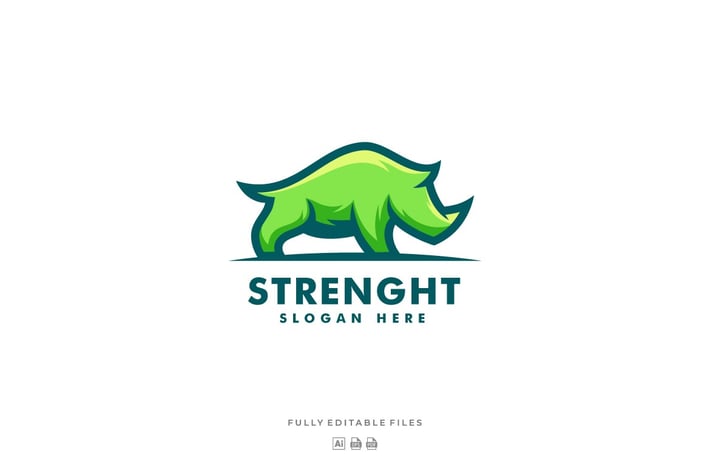 Rhino Simple Mascot Logo