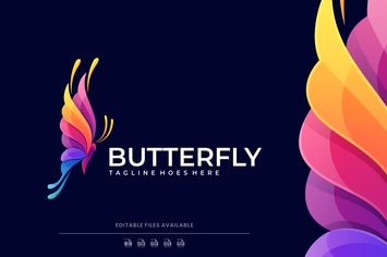 Butterfly Gradient Colorful Logo