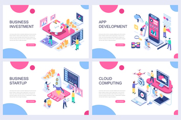 Landing Page Templates Isometric Concept