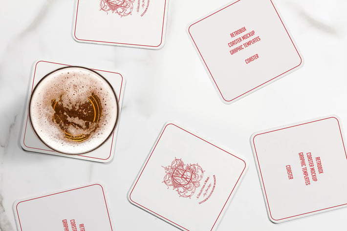 Drink Square Coaster Mockup