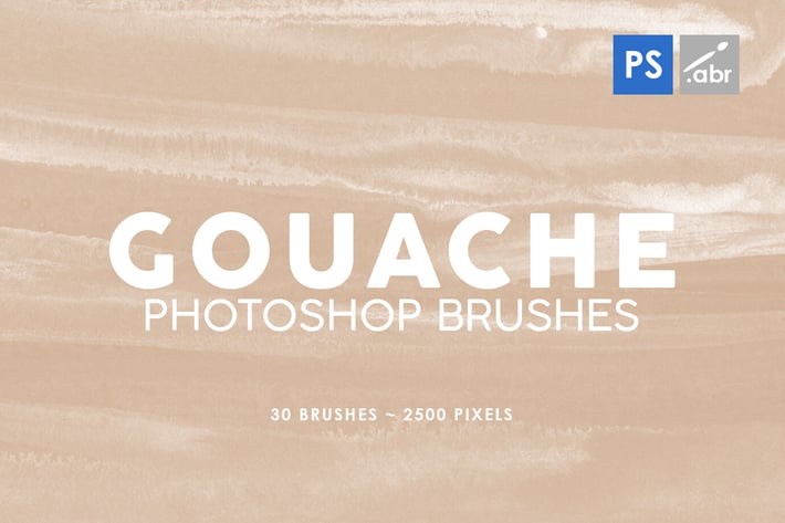 30 Gouache Photoshop Stamp Brushes 2