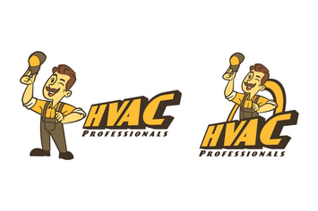 Retro Cartoon HVAC Guy Mascot Logo
