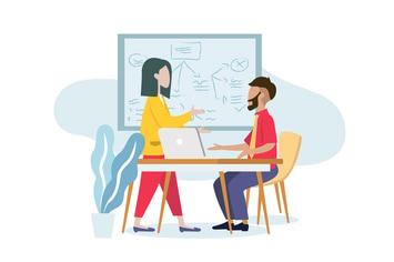 Business Office illustration website mobile ui