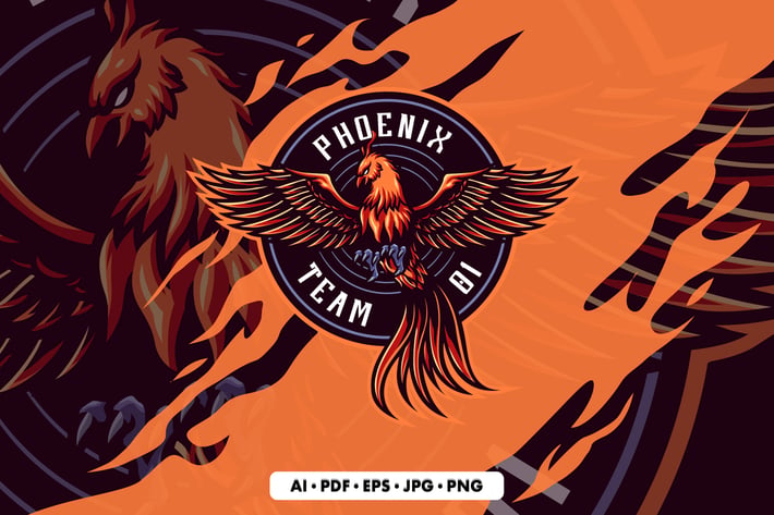 Phoenix 1 Mascot Logo Template