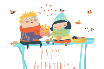 Couple in love celebrating Valentines Day