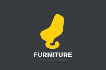 Arm Chair Logo Furniture Negative space