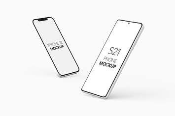 S21 Phone & iPhone 12 Mockup
