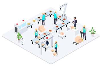 Wrapping Package Line Isometric Illustration - G1