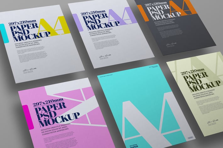 A4 Flyer Mockup Set Perspective