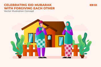 Eid Mubarak Vector Illustration Concept