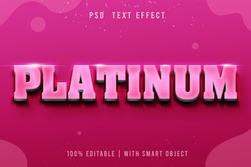 Pink 3D Text Effect Editable - PSD
