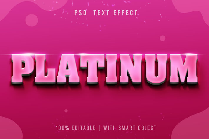 Pink 3D Text Effect Editable - PSD