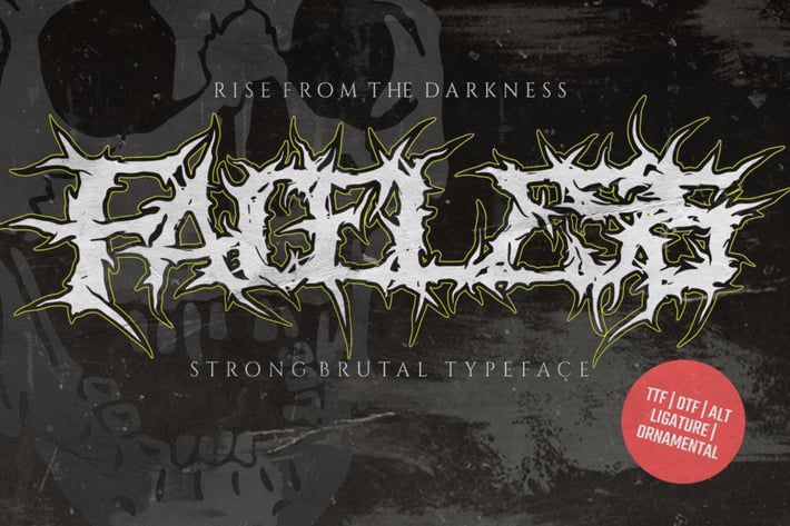 Faceless - Black Metal Typeface