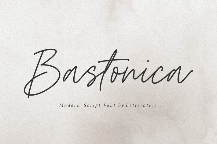 Bastonica - Modern Script Logo Font 
