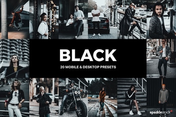 20 Black Lightroom Presets and LUTs