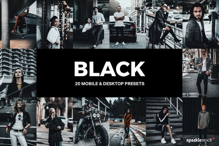 20 Black Lightroom Presets and LUTs