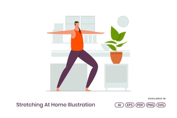 Stretching At Home Illustration