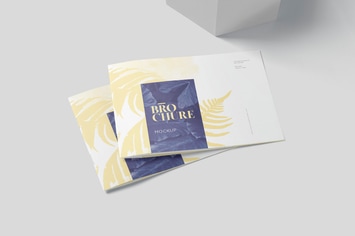 A5 Landscape Brochure Cover & Pages Mockups