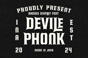 Devile Phonk Badges Display Font