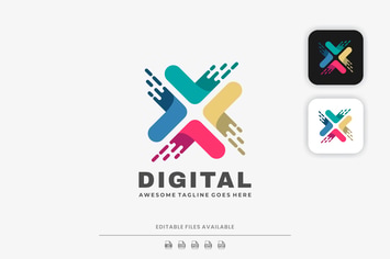 Abstract Digital Color Logo